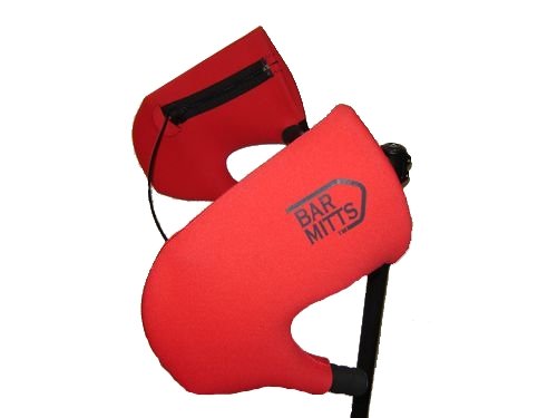 Bar Mitts Cold Weather Road Bicycle Handlebar Mittens fits Shimano Shifters with Externally Routed Shift Cables, Red, Small