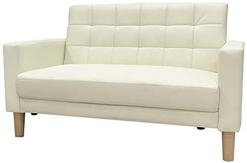 アーバン通商 カジュアルソファ アイボリー 2人掛け 幅116cm 北欧 おしゃれ カフェ 一人暮らし 合成皮革 AZ-001 2P