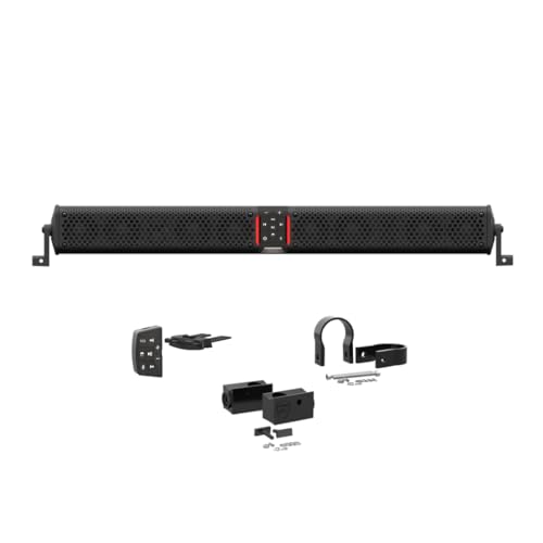 wet sounds STEALTH-XT-12-B Stealth XT 12 Speaker All-in-One Amplified Bluetooth Soundbar with Remote – Black with Slider Brackets and 1.50