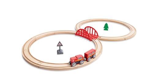 Hape(ハペ) くるりん8の字レールセット 86.1×6×44.7cm 3才以上 木製 おままごと おもちゃ E3793