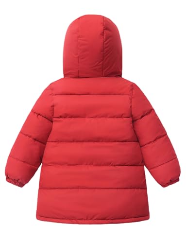 Happy Cherry Boys&Girls Long Down Jacket Lightweight Winter Warm Puffer Hooded Coat 4-12Y2