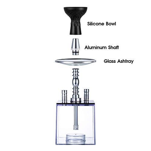 Wasserpfeifen-Set, 2 Silikonschläuche, große Kapazität, Würfel-Komplett-Set für besseres Shisha, Narguile Rauchen… – Bild 3