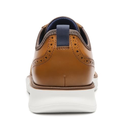 Cestfini Mens Comfortable Dress Shoes – Breathable Oxford Wingtip Sneakers, Lightweight Business Casual Footwear for Office Walking – Brown