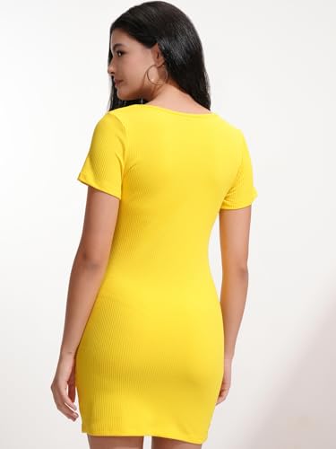 Image of Tokyo Talkies Women's Short Sleeves Round Neck Solid Dresses | Stylish Dresses | Casual Dresses