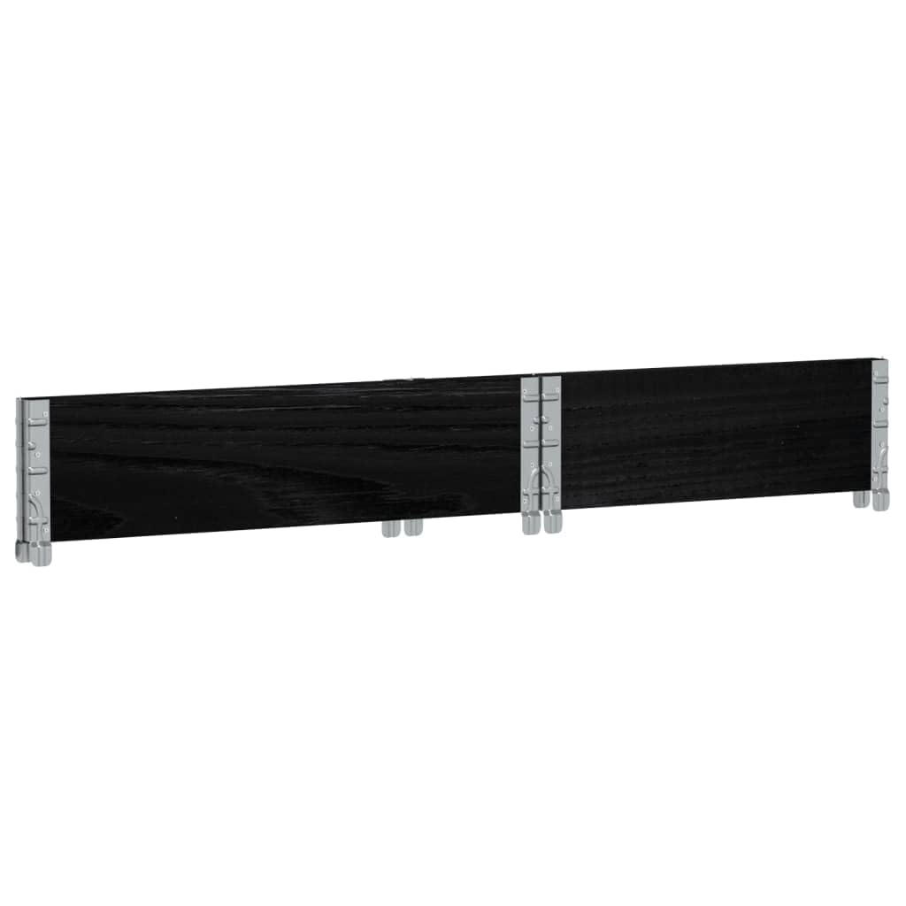 Jardinière Noire en Bois Massif de pin 80 x 60 x 21,5 cm, Pot Cache pour Balcon terrasse Jardin, bac Plante Pliable avec Drainage, réserve Eau et Coins métal galvanisé