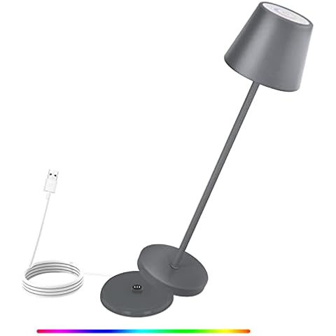 uuffoo LED Akku Tischlampe,Touch Dimmbare RGB Metall led kabellos tischleuchte Cover