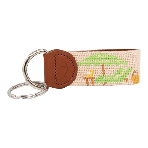 Image of Leather Hand-Stitched Needlepoint Key Fob or Key Chain