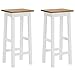vidaXL 2X Eichenholz Massiv Barhocker Barstuhl Tresenhocker Bistrohocker Thekenhocker Küchenhocker Bar Stuhl Hocker Tresenstuhl Thekenstuhl