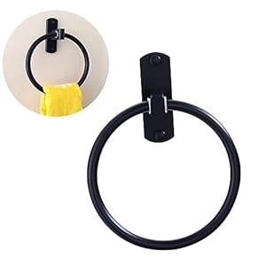 OSALADI Badkameraccessoire Handdoekenring Zwart Haakrek Handdoekhanger Handdoekhouder Rond Handdoekenrek Handdoekenrek