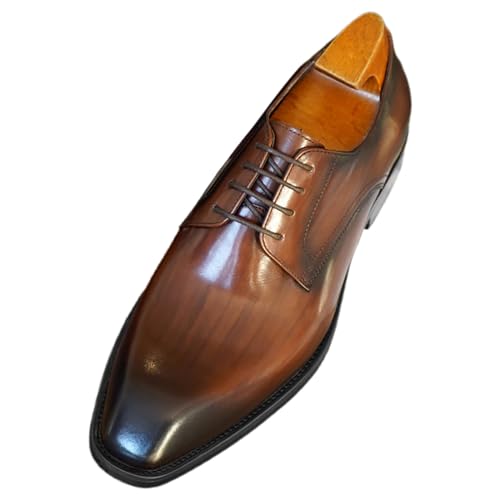 Zapatos de cuero masculinos estilo retro y cuadrícula para lucir impecable