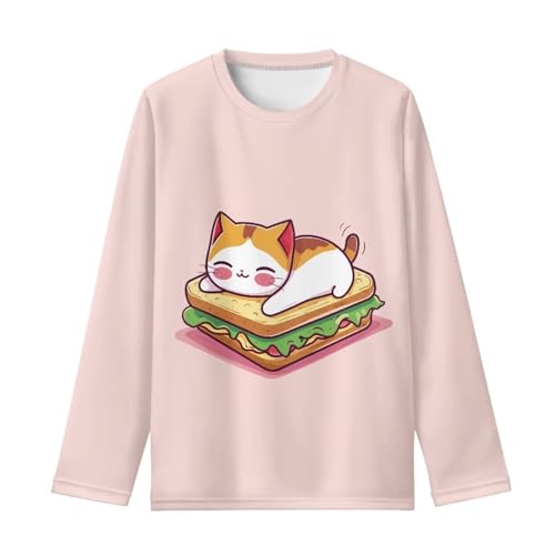 Image of Long Sleeve Shirts for Girls Casual Crewneck Tops Fall Winter Outfits for 3-16 Years Old
