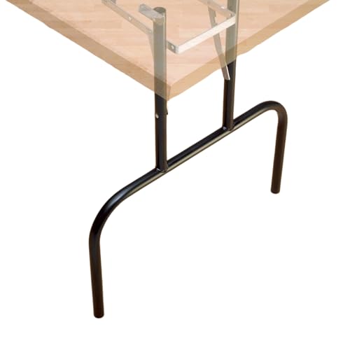 ROCKLER Set of 2 Folding Banquet Table Legs - Sturdy Foldable Table Legs w/Non-Slip Plastic Tips & All-Around Welds - Sleek Black Finish 19 Gauge Steel - 24
