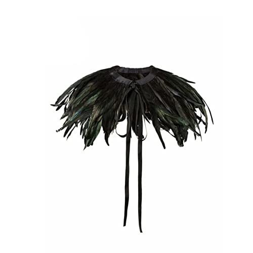 Sraeriot Federn Schalschnelle Fransen, nähen Basteln mit Satinbandbandkleid, nähen Handwerk Kostüme Dekoration, Schwarz Cover