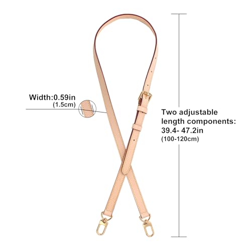 Vachetta Leather Strap Replacement Adjustable Crossbody Handbag Shoulder Purse Strap for Speedy Bags(Width:0.59in,Adjustable Length:39.4-47.2in)2
