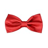 BrightPocket Men's Classic Solid Satin Color Pre-Tied Bow Tie - Perfect for Suits, Parties, Business, Work, Funerals, Formal Events