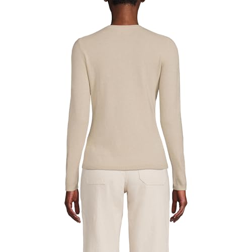 Image of Lands' End Womens Cashmere Cardigan Sweater Champagne Regular Small