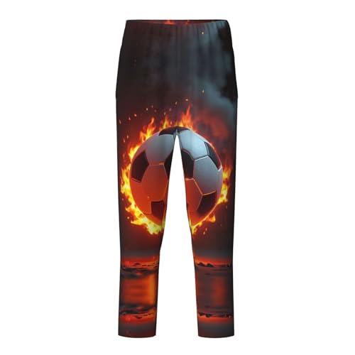 Pajama Pants Pajama Bottoms with Elastic Waistband Sleepwear Lounge PantsFire Soccer
