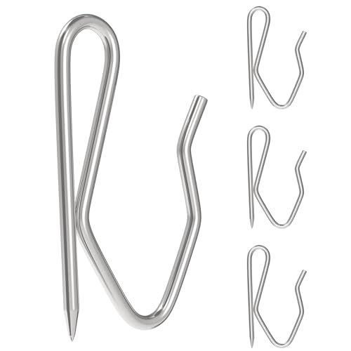 50 x Heavy Duty Zinc Drapery Pinch Hooks for Pencil Pleat Curtains with Curtain Tape Compatibility - Durable, Versatile Metal Hooks and in a Convenient Plastic Case (50-Pack)