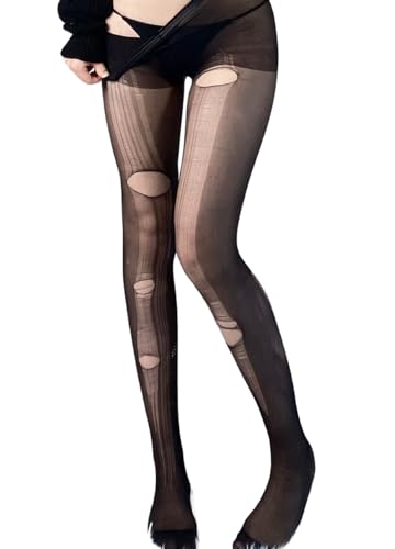 [tetelab] 破り用ストッキング 3足セット 破る ストッキング セクシー コスプレ 過激 破る用ストッキング ブラック ベージュ 網タイツ - 画像1