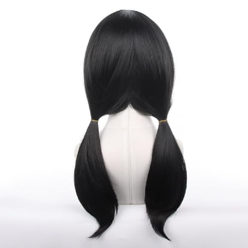 Image of Anime Wigs for Mitaka Asa Cosplay Wig - Black Pigtailss Resistant Synthetic Wig for Role Play with Wig Cap for Festival,Costume Party