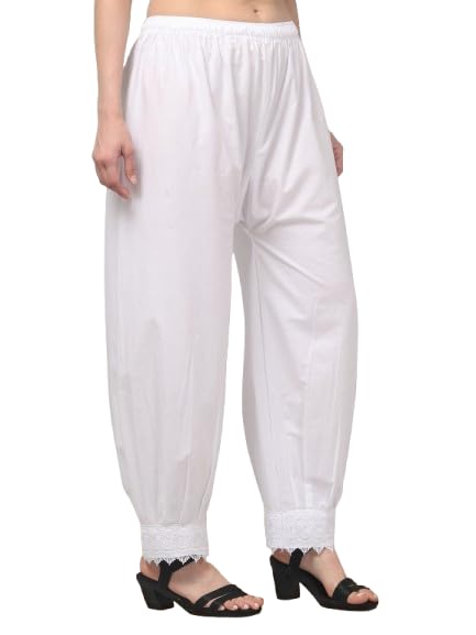 farukhi creation Women's Cotton Afghani Salwar with Lace Hem Detail, Elastic Waist, Relaxed Fit-picture-13