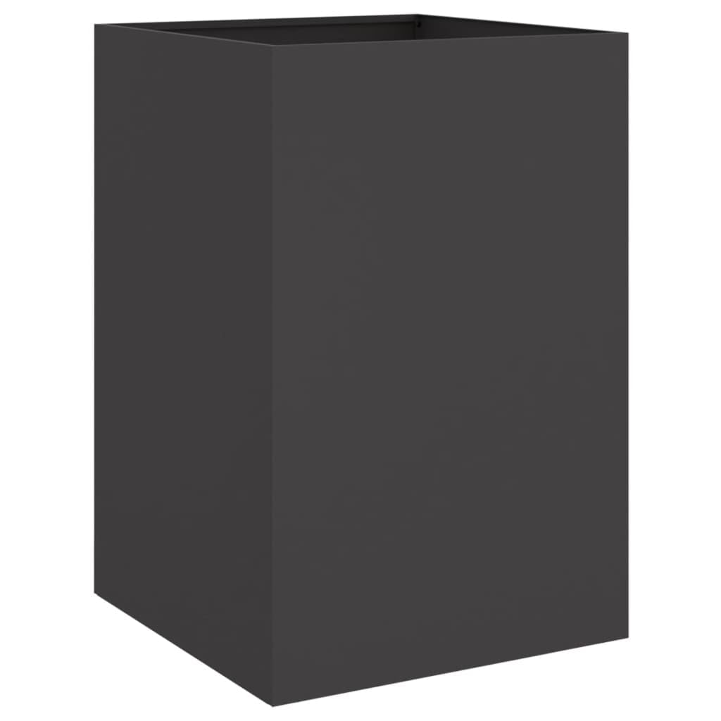 vidaXL Jardinière, Bac à Fleurs, Pot de Plantes, Boîte à Fleurs, Jardinière Surélevée de Jardin Patio Terrasse, Noir 52x48x75 cm Acier