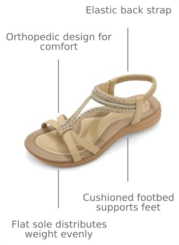 Image of UBFEN Womens Bohemian Flat Sandals