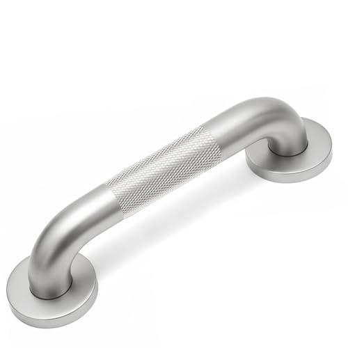 ACEDSGN 12 Inch Shower Grab Bars for Seniors 1.25'' Brushed Nickel Stainless Steel Grab Bar for Bathroom, Non Slip Knurled Safety Handrail for Bathtub Toilet Wall, Gifts for Elderly and Handicapped
