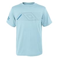 Umbro Boys Connect The Dots Logo T-Shirt, Ice Moon/Blue Jewel, XS/7