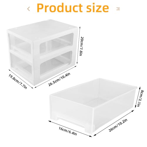 Plastique solide et durable pour tiroirs de rangement transparents empilables - 4
