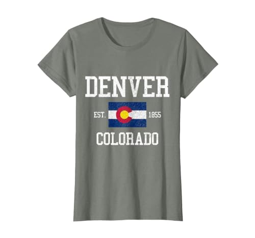 Denver Colorado Vintage Rocky Mountains Pride Souvenir T-Shirt, Women, Olive Heather, 3X-Large