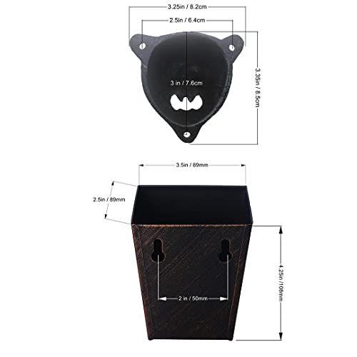 Jumiok Bear Head Cast Iron Bottle Opener Wall Mounted With Cap Catcher Narrow Bundle (Aged Copper) #TOP2