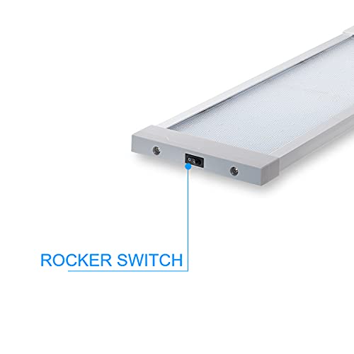 Raycharm Rv & Boat Under-Cabinet Interior Led Light Fixture 18.1" X 5.9" Surface Mount, 6000K Cool-White Even Diffused Beam, High Light-Output Low Ampere Draw, 12V/24V Dc, On/Off Rocker Switch, 1-Pack #TOP4