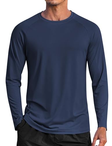 Opiniones de Ropa de natación con protección solar disponible en línea. 47 COOFANDY - Camisetas de manga larga con protección solar UPF 50+ para hombre, camisetas de natación ligeras de secado rápido para pesca y correr, Azul marino, M