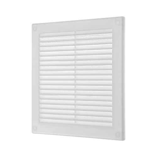 Repa Market Weiß Lüftungsgitter Rechteckig 150 x 150mm (Außenmaße) – Kunststoff Belüftungsgitter – Lüftungsgitter mit Insektenschutz für Wände, Decken – HVAC Lüftungsgitter Weiss