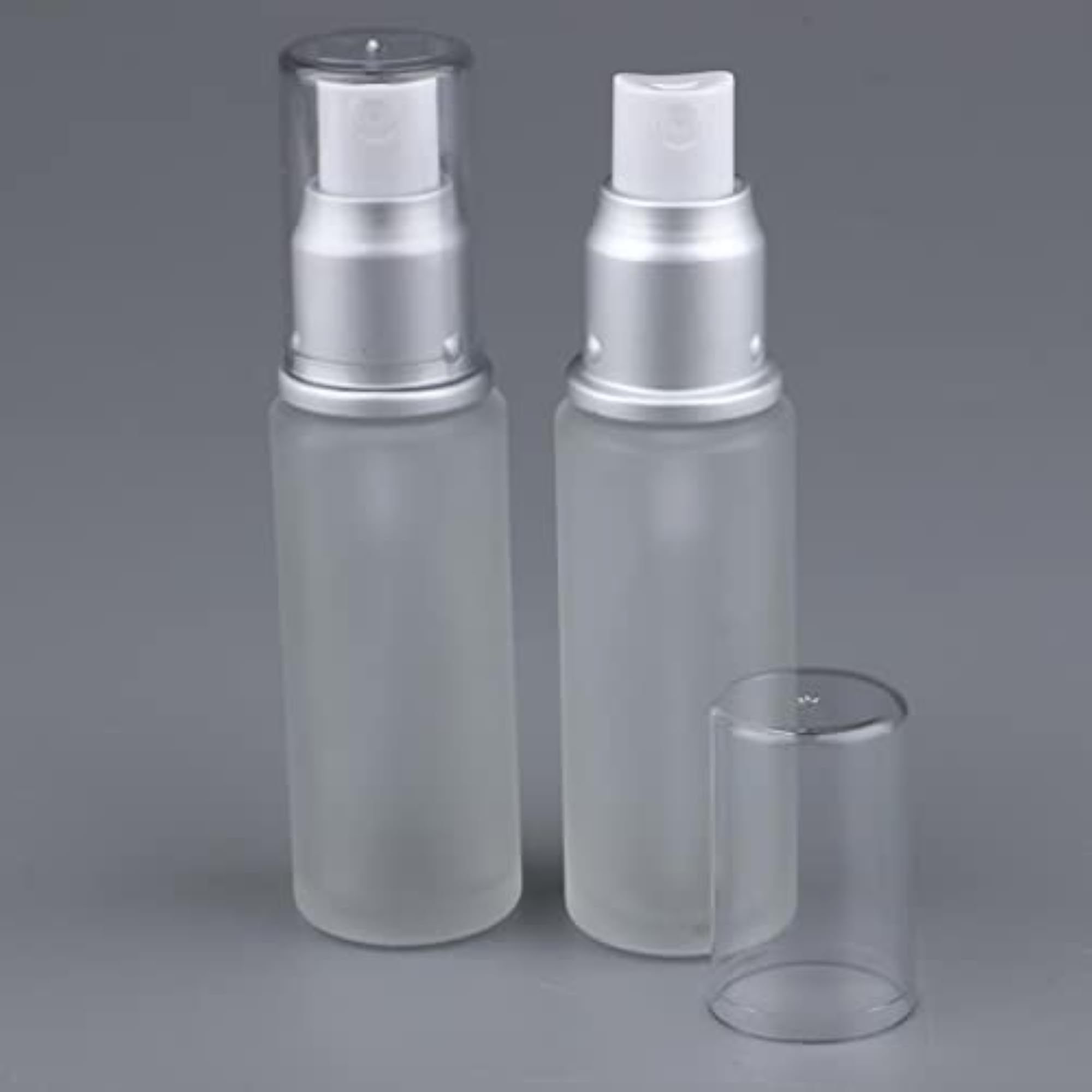2pcs Empty Spray Pump Bottle Glass Lotions Bottle, 30ml