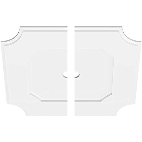 Image of Ekena Millwork CMP26LE2-02000 Locke Architectural Grade PVC Contemporary, Two Piece Urethane Ceiling Medallions 26 inchOD x 2 inchID x 15 1 /2 inchC x 1 inchP