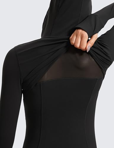 CRZ YOGA Women's Butterluxe Full Zip Running Jacket Zip Pockets Sports Hoodies Gym Hoody Jackets with Back Mesh Vent & Thumb Holes - Image 4