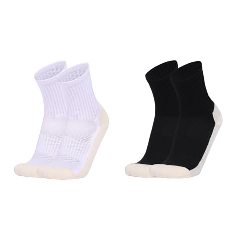 fjberrtsat Men's Soccer Non Skid Ball Socks Anti Slip Grip Non Slip Socks, Shin Guard Sleeves Straps...