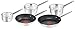 Tefal B815S544 Simpleo zestaw garnków ze stali nierdzewnej, 5-częściowy, patelnia do mleka 14 cm, 16 cm / 18 cm z pokrywką wentylowaną, patelnie 20/24 cm