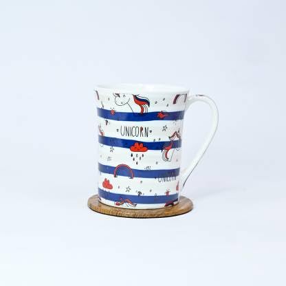 Image of U.P.C. Ceramic Coffee Mug Set of 2, Ceramic Cups for Tea, Coffee & Hot Beverages, Premium Kitchen Drinkware, Microwave & Dishwasher Safe Mugs, Home Office Cafe Use (Blue L Unicorn)