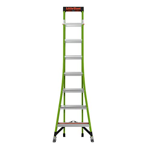 Little Giant Ladders, King Kombo, Technical, 8 Ft. A Frame, 14 Ft. Extension, Ground Cue, V-bar, Sure Set Feet, Fiberglass, Type 1AA, 375 lbs weight rating, (13814-074)