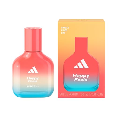 adidas Vibes Happy Feels Eau de Parfum, fröhlicher, stimmungsaufhellender Unisex-Duft mit blumig-frischen Noten und natürlichen ätherischen Ölen, 30ml