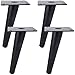 8 inch Pieds De Meubles en Métal,Tchosuz 4 PCS Pieds De Table Métallique Oblique avec Protecteur en Caoutchouc & Vis,Pieds en Métal pour Bricolage Cabinet Canapé Table de Chevet Armoire Chaise Noir