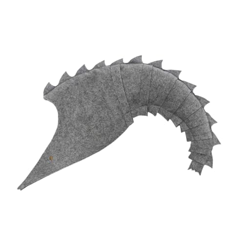 Chapeau sorcière gris polyvalent tenue Halloween confortable avec queue de rhinocéros