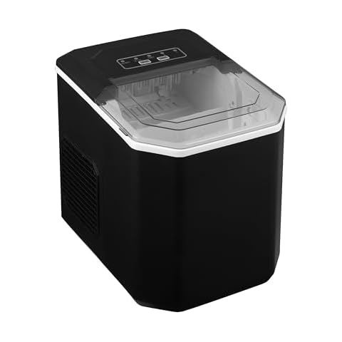 Commercial Ice Maker Machine 33Lbs/24H, Countertop Ice Machine with 3.3 lbs Ice Storage Capacity, 9 Cubes Ready in 7-10 Mins, 2 Size Ice Cubes Bullet Ice Machine | Black Cover