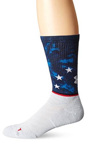 Under Armour Adult Unrivaled Novelty Crew Socks, 1-Pair, Blue, Shoe Size: Mens 8-12, Womens 9-12
