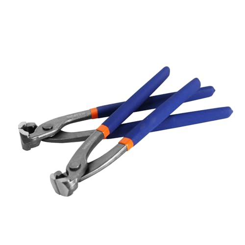 Nail Puller,Pliers,End Cutting Pliers, Carpenter Pincer Tool,Ear Clamp Nail Puller Pliers for Pulling Nails or Cutting Wires,2 PCS Pliers Set, 9″ and 10″,WPS8302, Blue