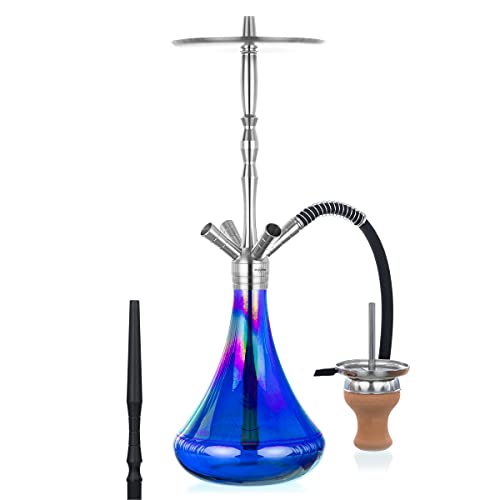 Brodator Shisha 550 Eagle - Shiny Blue | Wasserpfeife aus Edelstahl im Komplett-Set – Bild 3