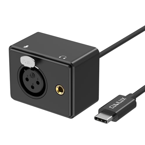 Cubilux Usb C To Xlr Lapel/Dynamic Microphone And 3.5Mm Headphone Out Splitter Compatible With Smart Phone,Tablet Computer For Sound Recording,For Iphone 15+/15 Pro Max,Samsung S24/S23/S22 Ultra cover